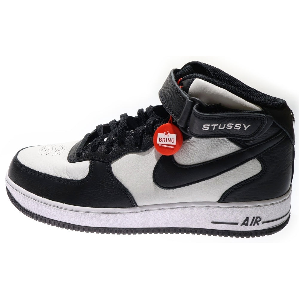 NIKE(ナイキ) ×STUSSY AIR FORCE 1 MID ステューシー エアフォース1 ミッドカットスニーカー ブラック/ホワイト US11/29cm DJ7840-002