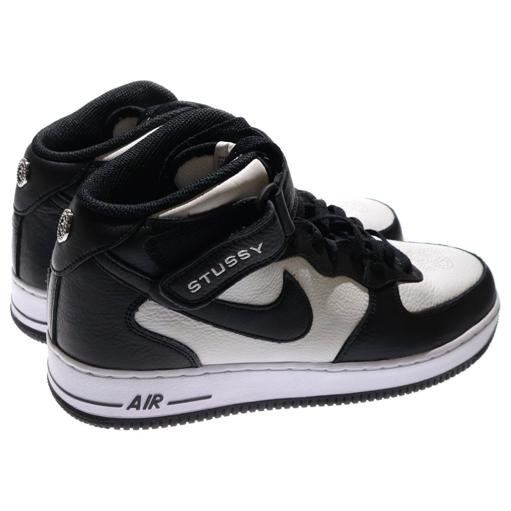 NIKE(ナイキ) ×STUSSY AIR FORCE 1 MID ステューシー エアフォース1 ミッドカットスニーカー ブラック/ホワイト US11/29cm DJ7840-002