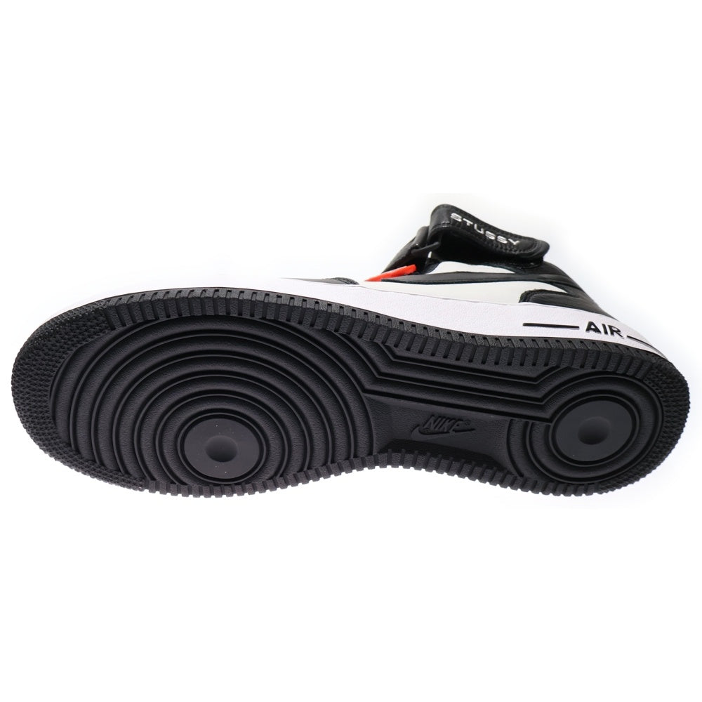 NIKE(ナイキ) ×STUSSY AIR FORCE 1 MID ステューシー エアフォース1 ミッドカットスニーカー ブラック/ホワイト US11/29cm DJ7840-002