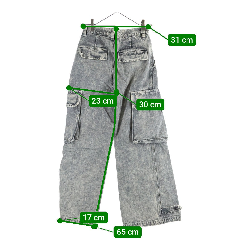 CLEL(クレイル) M47TYPE ウォッシュ加工 デニムカーゴパンツ ブラック