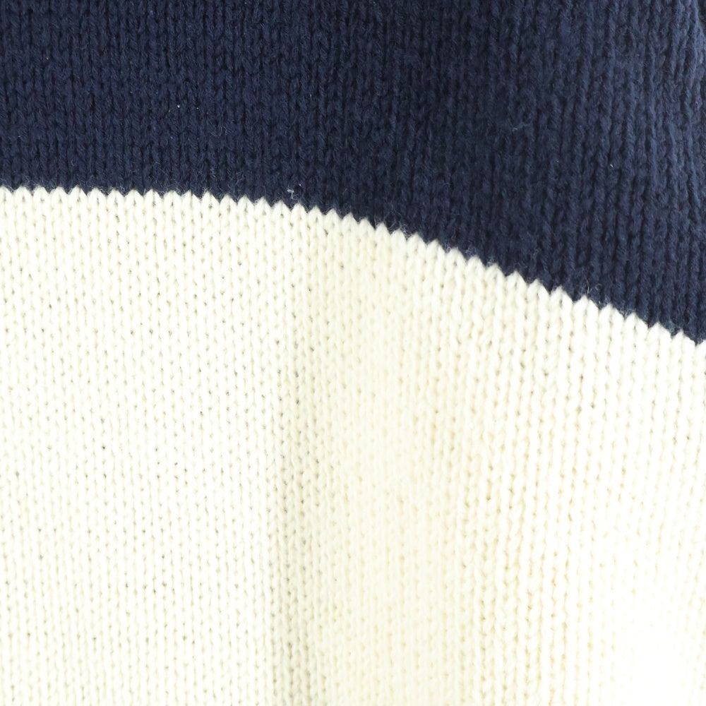 kudos(クードス) 18AW ハーフジップ ハイネック ウールニットセーター ネイビー/アイボリー KK18YY01