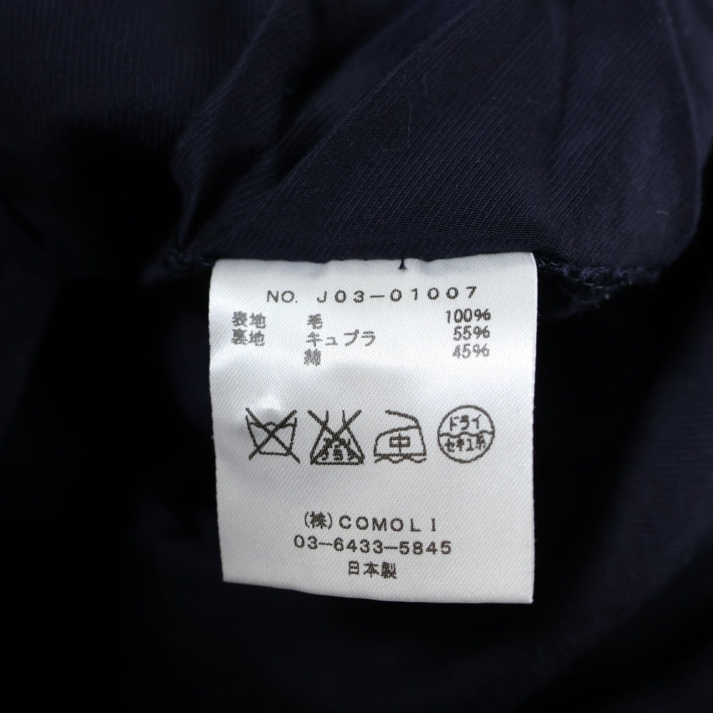 COMOLI(コモリ) 16AW フラノZIP ウール ジャケット ブルゾン ネイビー J03-01007