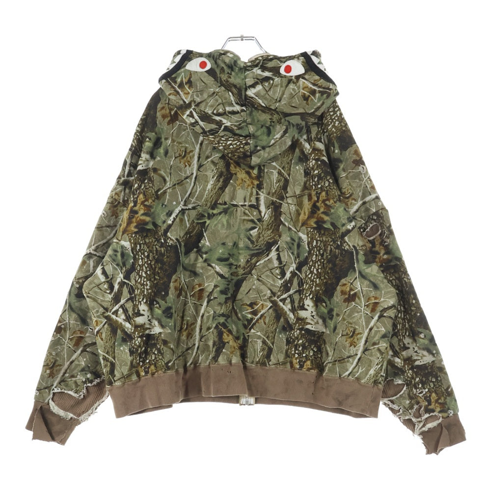SAINT MICHAEL(セントマイケル) 25AW ×A BATHING APE BAPE ZIP HOODIE ア ベイシング エイプ ベイプ ジップ フーディー カモフラスウェットパーカー カーキ SM-HR1-0000-C38