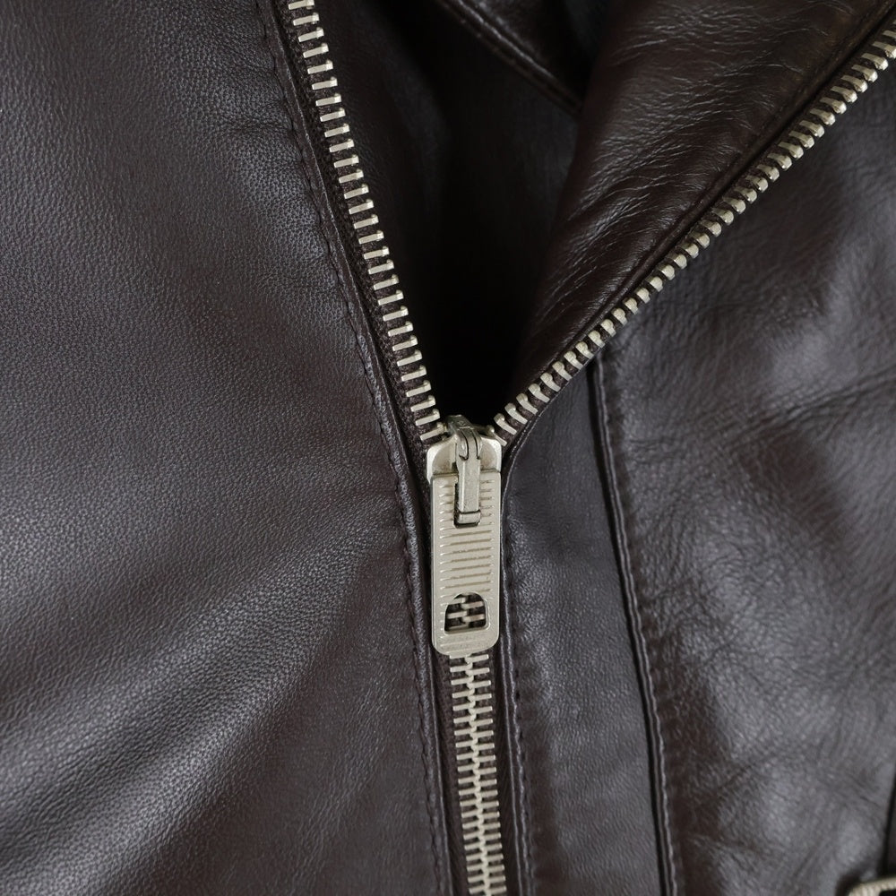 BALENCIAGA(バレンシアガ) シープスキン ダブルライダースジャケット レディース ブラウン 301194 TDHB8