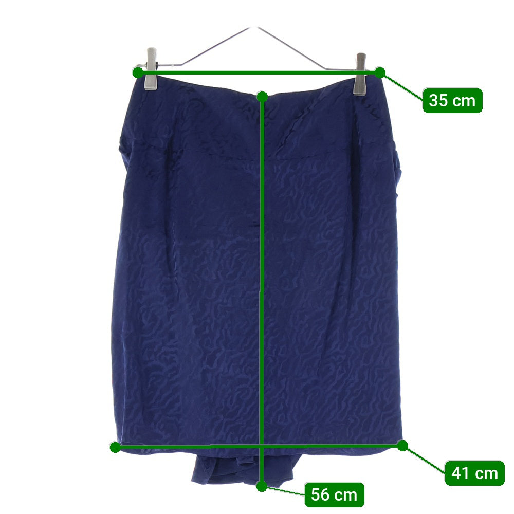 BALENCIAGA(バレンシアガ) 総柄 プリーツ シルクスカート レディース ネイビー 231586 TS287