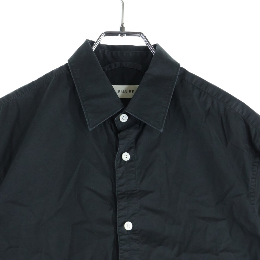 LEMAIRE(ルメール) コットン レギュラーカラー 半袖シャツ ブラック