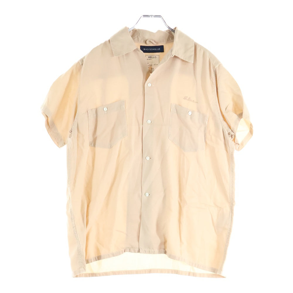 MADISONBLUE(マディソンブルー) BOWLING SHIRT OVER DYED オーバーダイ 半袖 ボーリングシャツ ベージュ MB171-5036
