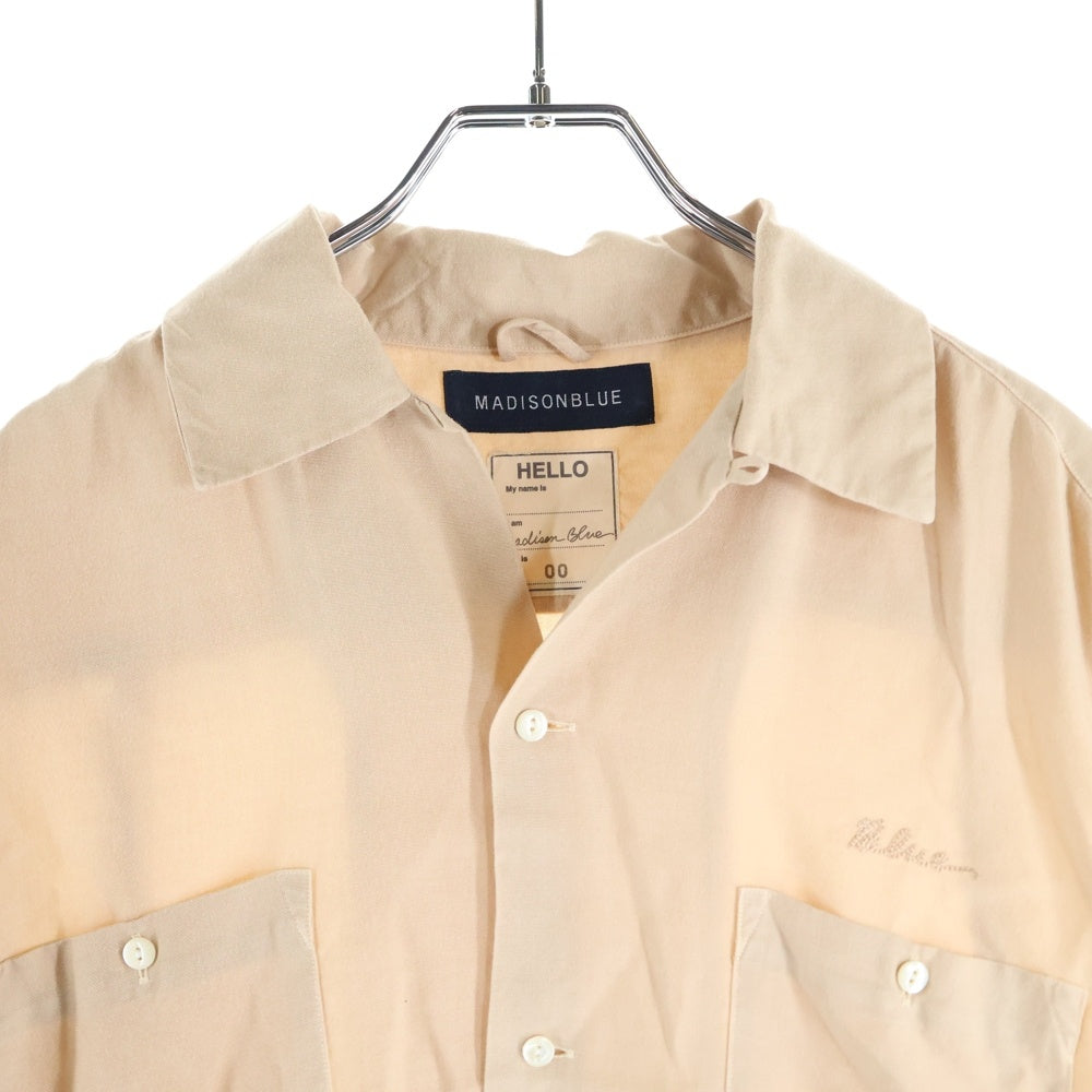 MADISONBLUE(マディソンブルー) BOWLING SHIRT OVER DYED オーバーダイ 半袖 ボーリングシャツ ベージュ MB171-5036
