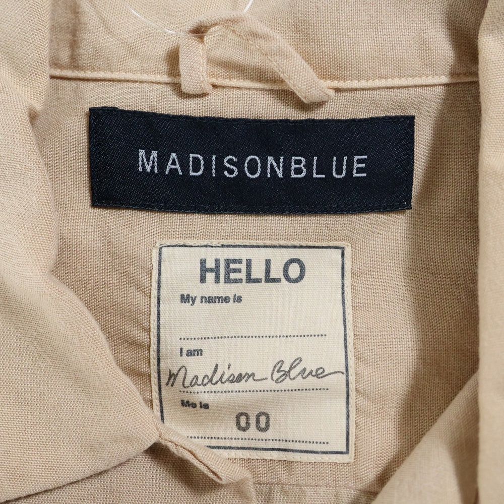 MADISONBLUE(マディソンブルー) BOWLING SHIRT OVER DYED オーバーダイ 半袖 ボーリングシャツ ベージュ MB171-5036