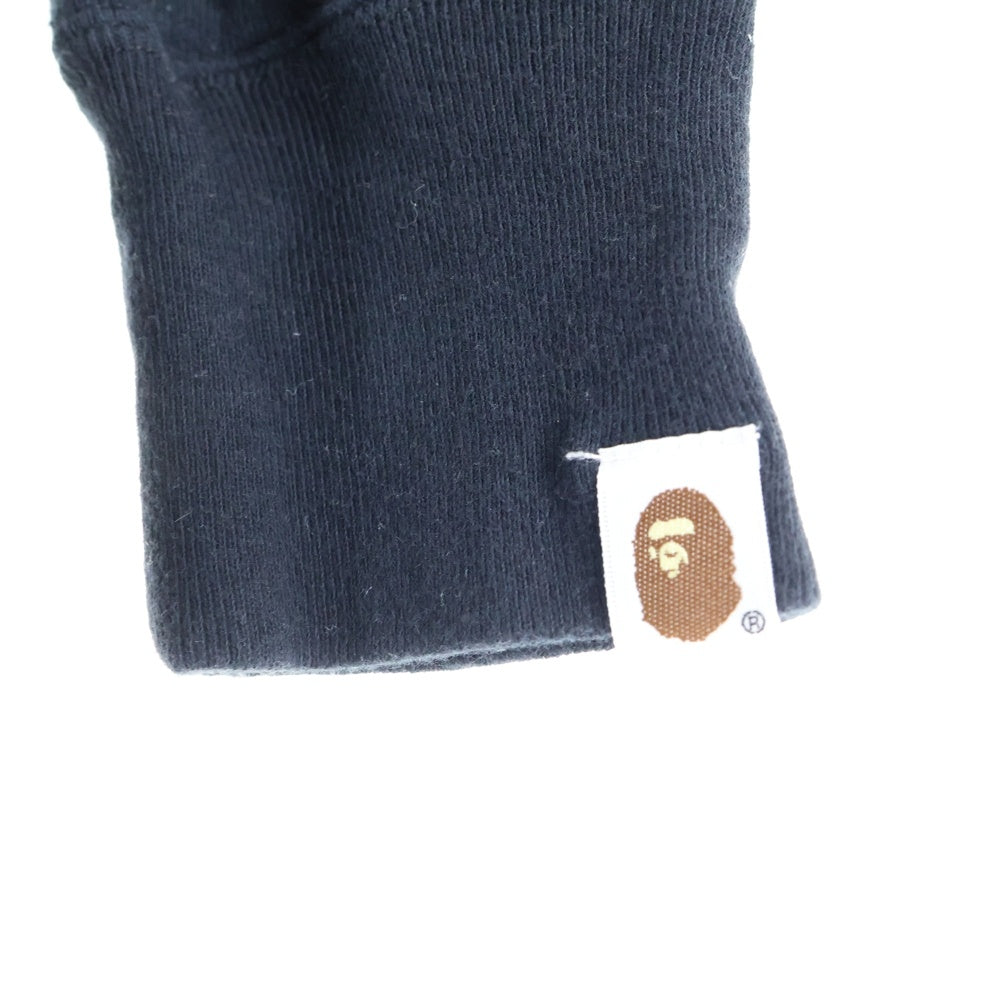 A BATHING APE(アベイシングエイプ) フロントマルチカラーロゴ ジップアップパーカー フーディー レディース ブラック