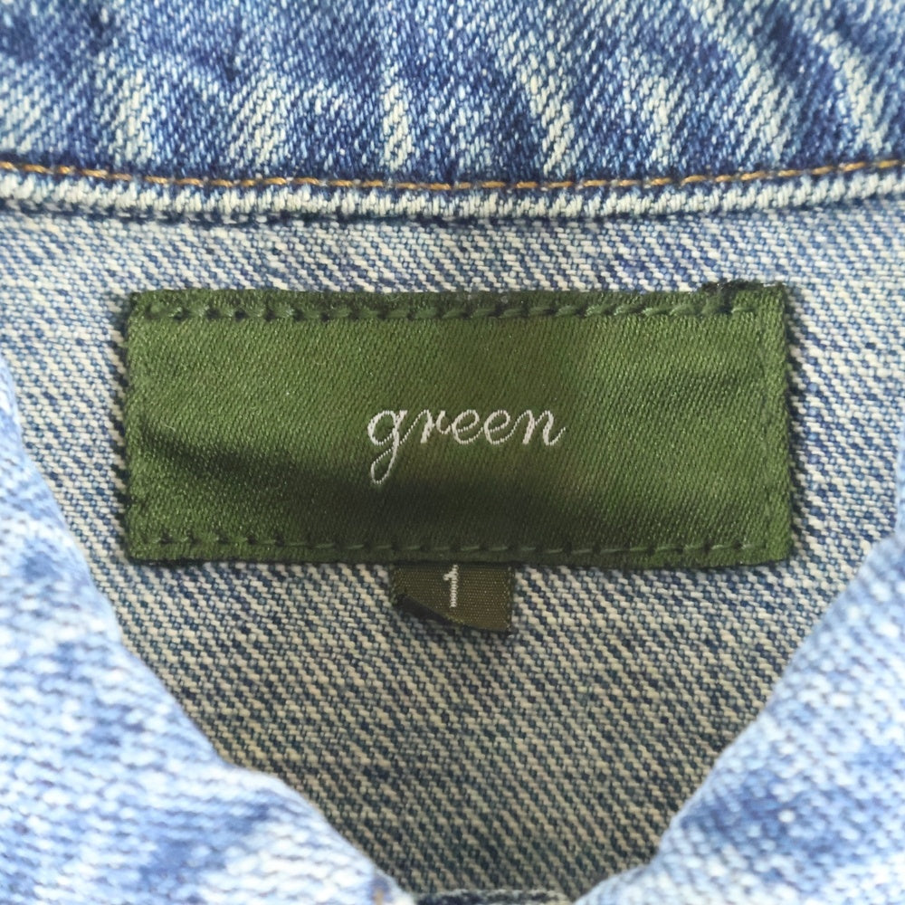 green(グリーン) デニムトラッカージャケット レディース インディゴ
