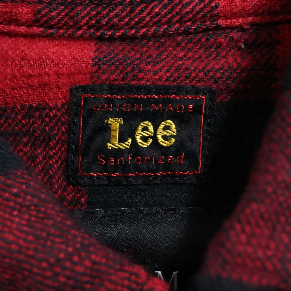 LEE(リー) ×AKM エーケーエム ダブル胸ポケット チェック柄 ウェスタン長袖シャツ ブラック/レッド 95820