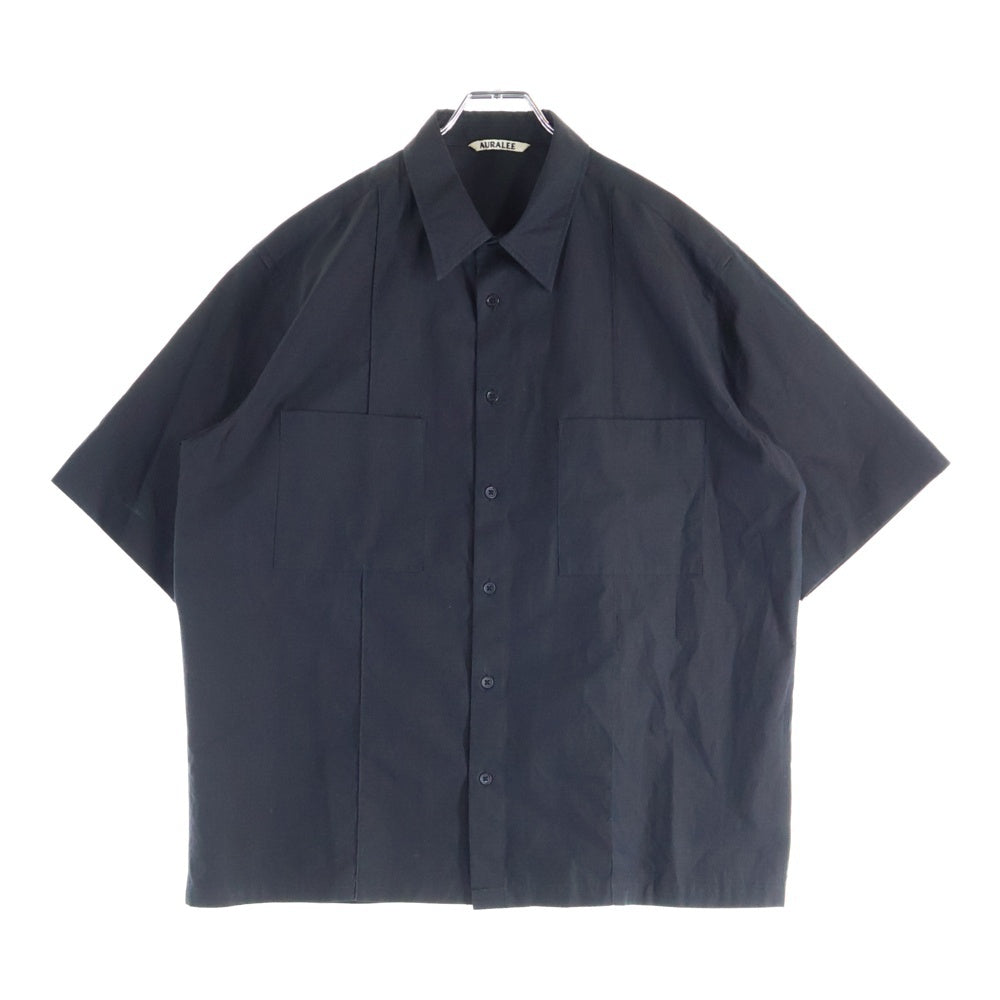 AURALEE(オーラリー) 21SS WASHED FINX RIPSTOP CHAMBRAY HALF SLEEVED SHIRTS リップストップ シャンブレー 半袖シャツ ブラック A21SS02FL