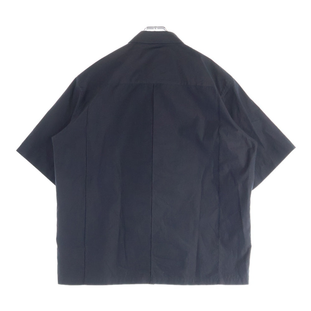 AURALEE(オーラリー) 21SS WASHED FINX RIPSTOP CHAMBRAY HALF SLEEVED SHIRTS リップストップ シャンブレー 半袖シャツ ブラック A21SS02FL