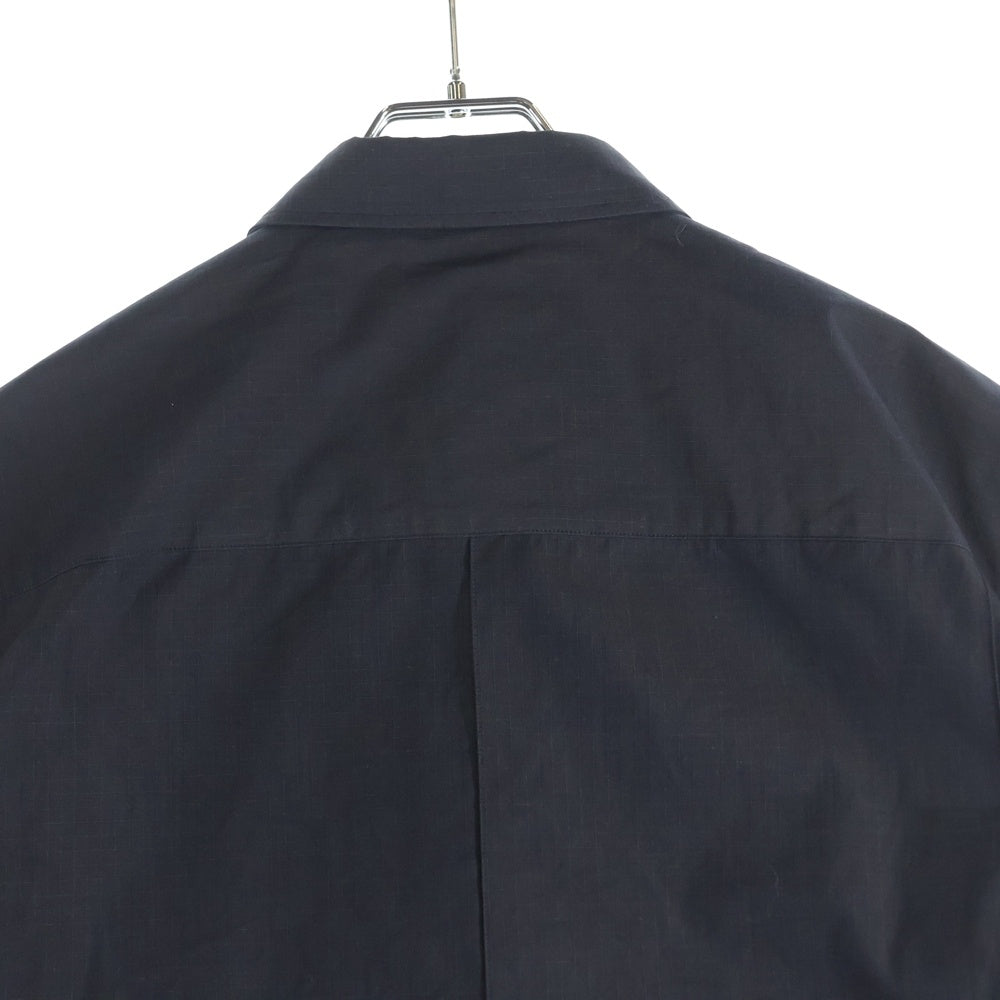AURALEE(オーラリー) 21SS WASHED FINX RIPSTOP CHAMBRAY HALF SLEEVED SHIRTS リップストップ シャンブレー 半袖シャツ ブラック A21SS02FL