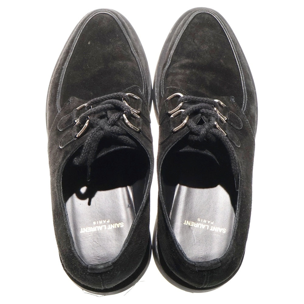 SAINT LAURENT PARIS(サンローランパリ) テディ スウェード ダービーシューズ ブラック 667606