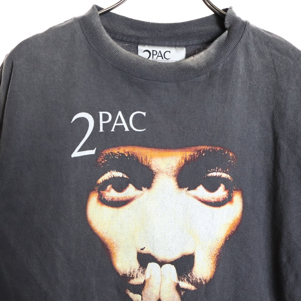 SAINT MICHAEL(セントマイケル) 25SS 2PAC 2PC_SS TEE 2パック フォトプリント ヴィンテージ加工 半袖Tシャツ ブラック SM-HR8-0000-C14