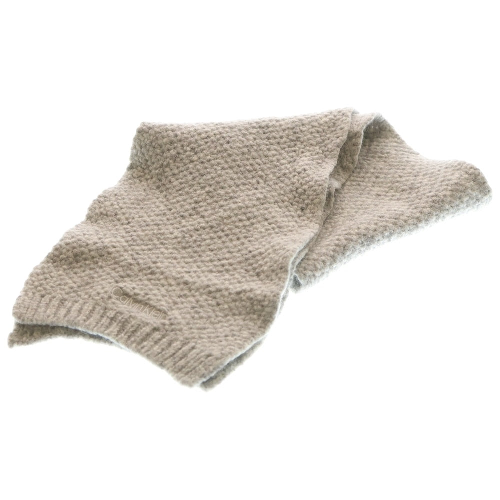 Calvin Klein(カルバンクライン) ロゴ刺繍 アルパカウール混スカーフ ストール グレー K60K609937 レディース