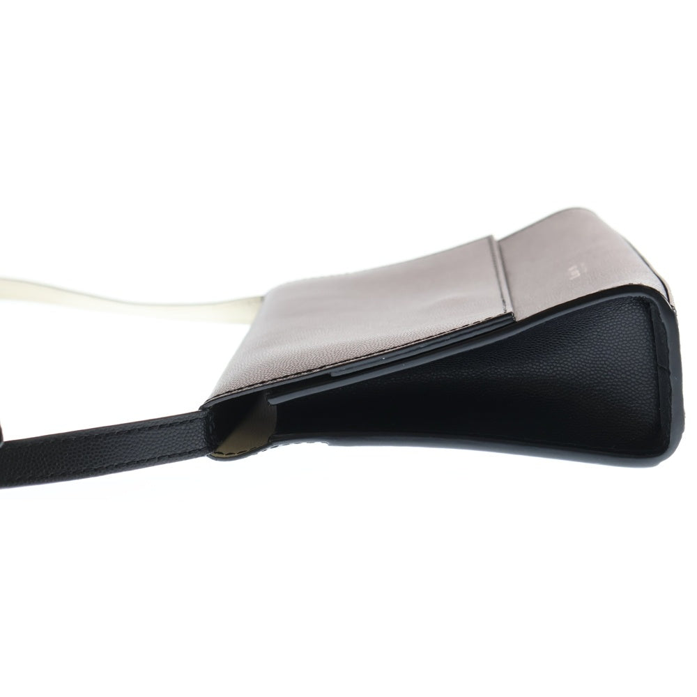 Lui's(ルイス) スプリットレザー フラップショルダーバッグ ブラック レディース