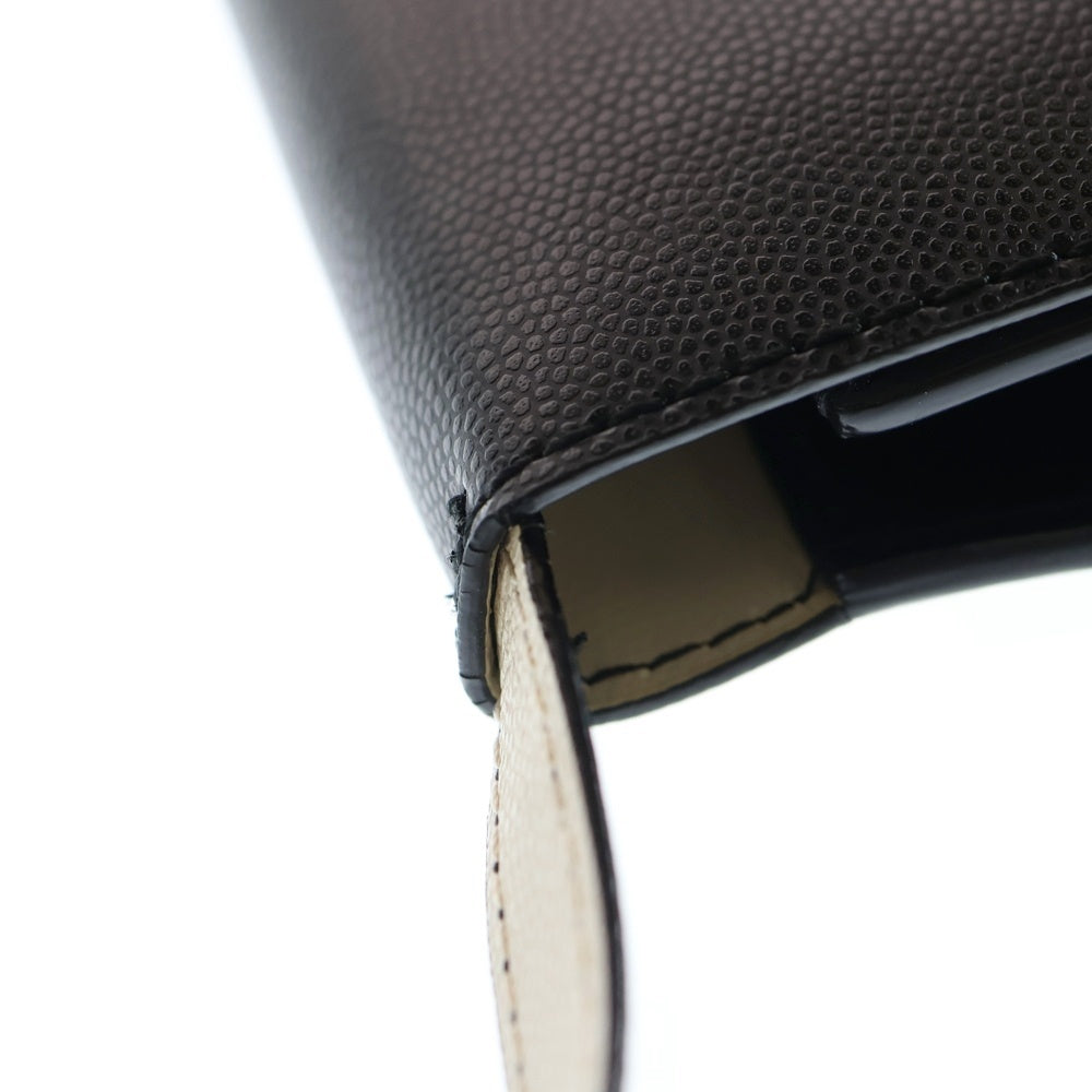 Lui's(ルイス) スプリットレザー フラップショルダーバッグ ブラック レディース