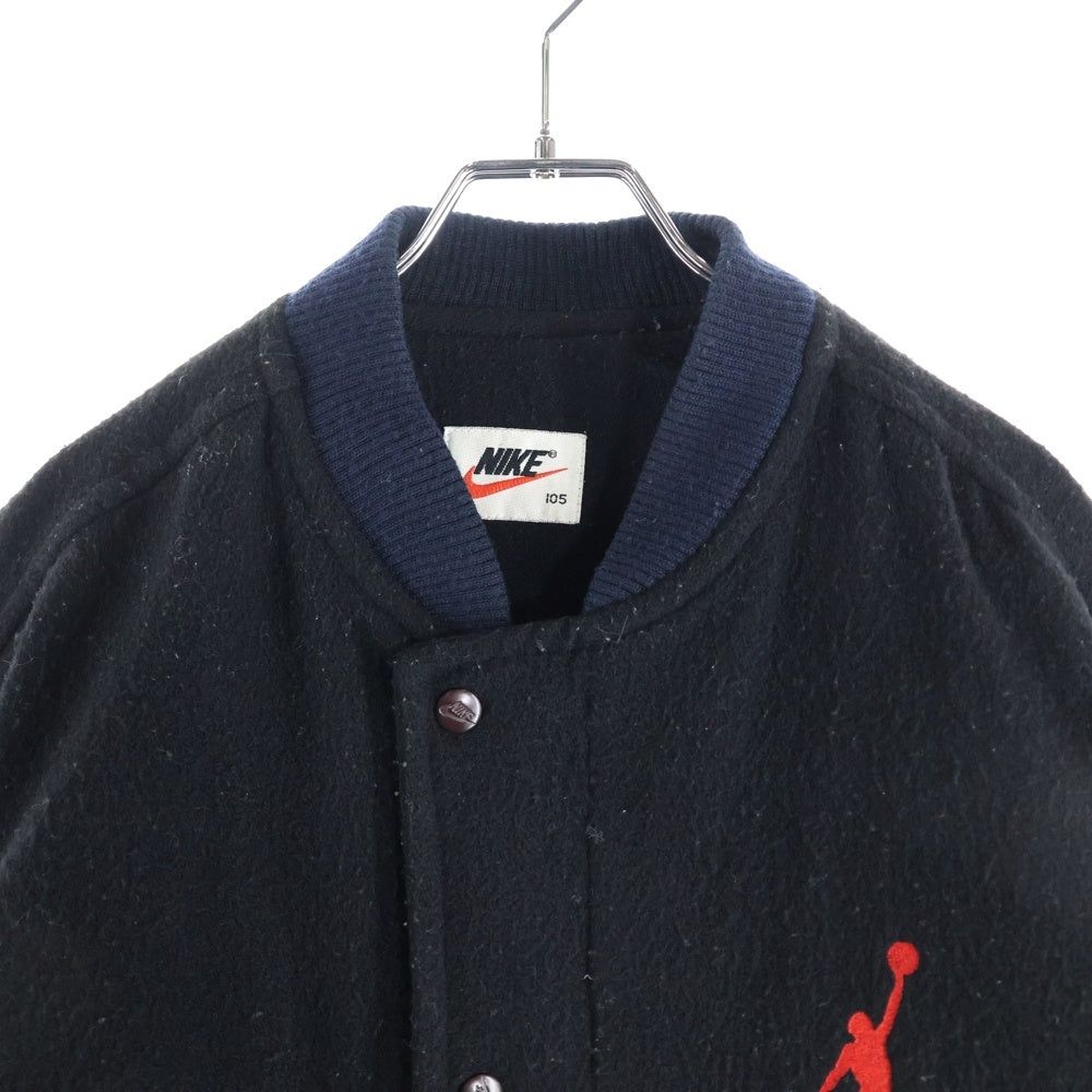 NIKE(ナイキ) VINTAGE JORDAN ヴィンテージ ジョーダン レザー切り替え ウール バーシティジャケット ブラック/レッド SK-K51