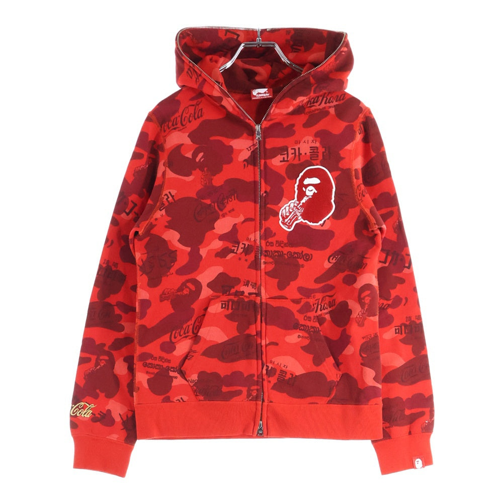 A BATHING APE(アベイシングエイプ) Coca-Cola コカコーラ フルジップパーカー レッド 001ZPC732922X