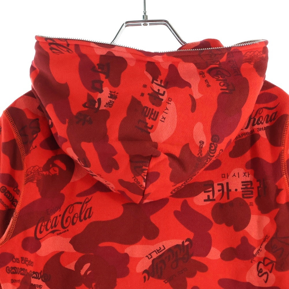 A BATHING APE(アベイシングエイプ) Coca-Cola コカコーラ フルジップパーカー レッド 001ZPC732922X