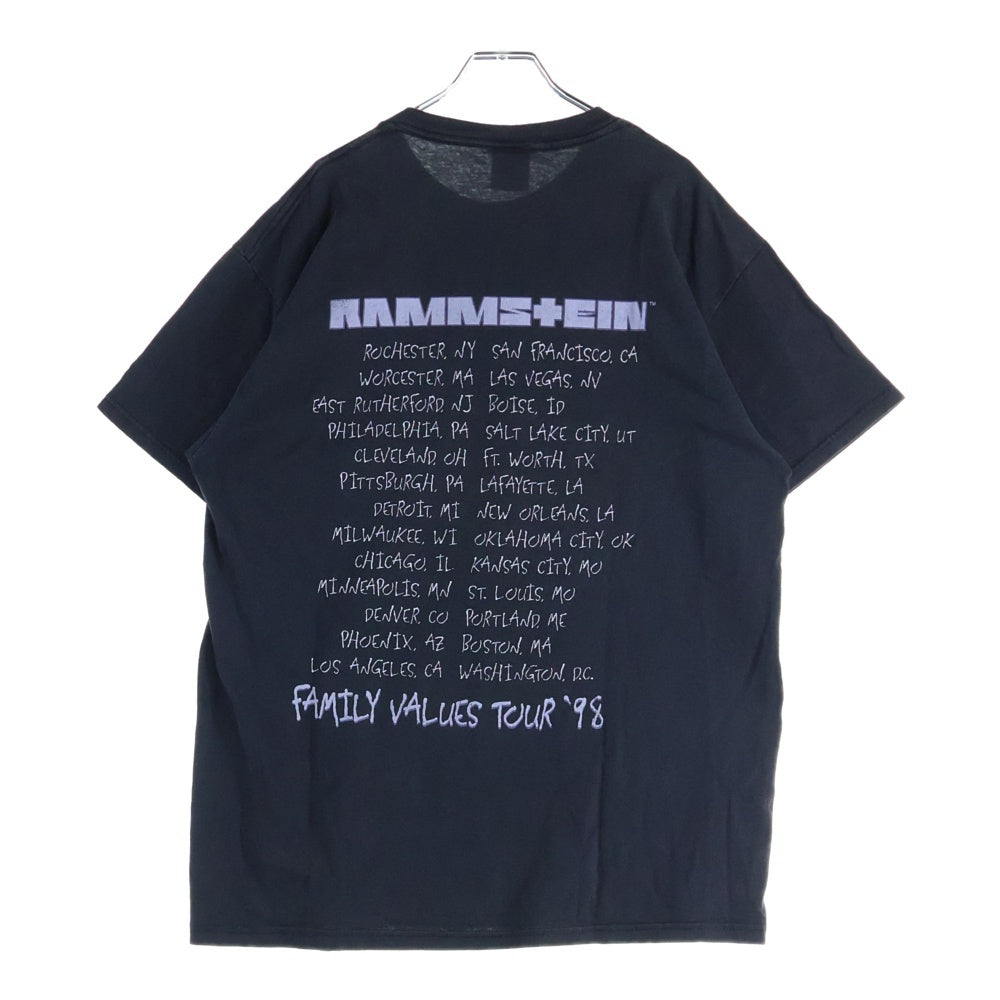 VINTAGE(ヴィンテージ) 90S VINTAGE RAMMSTEIN FAMILY VALUES TOUR 1998 DELTA ヴィンテージ ラムシュタイン ファミリーバリューズツアー 両面プリント クルーネック 半袖Tシャツ