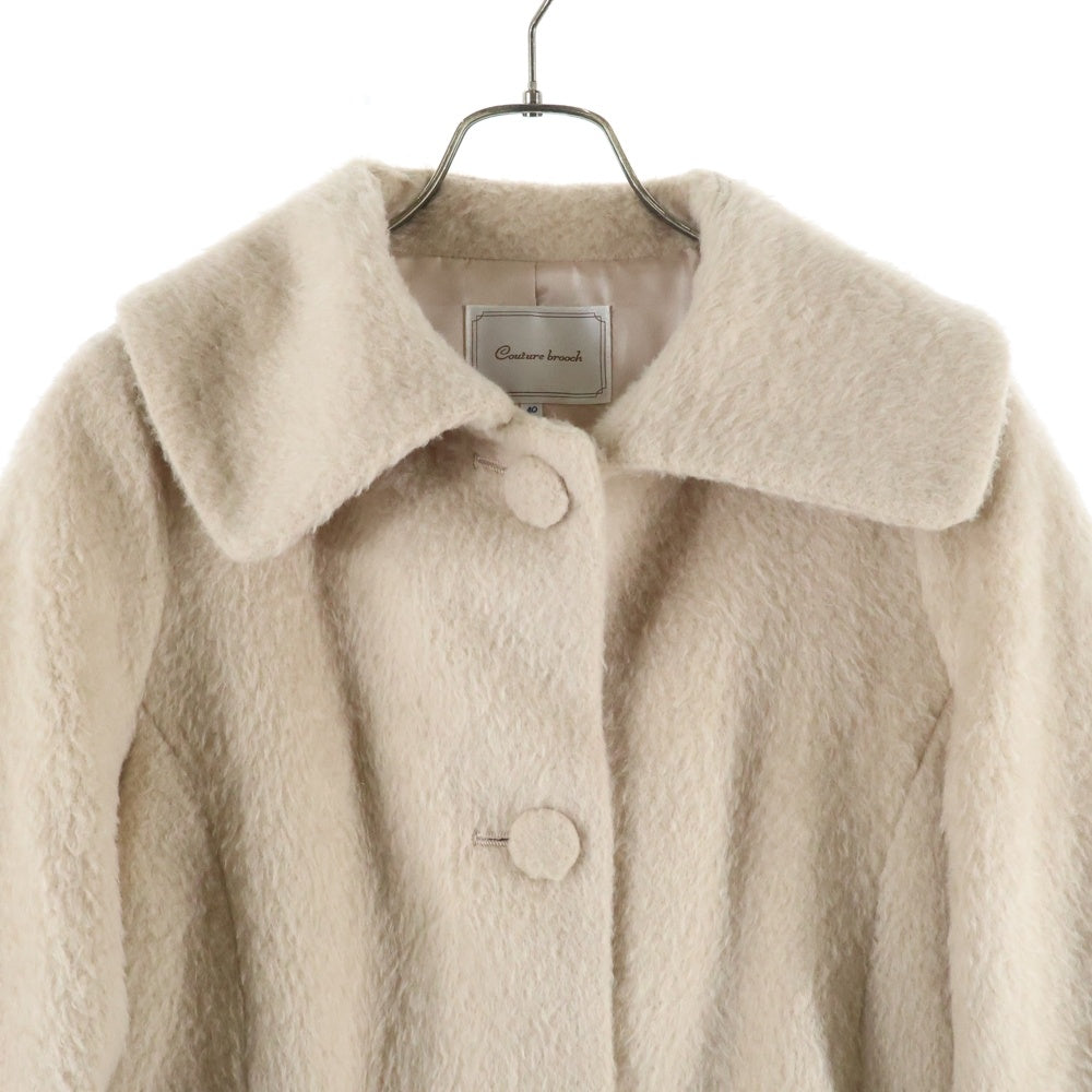 Couture brooch(クチュールブローチ) Wool Coat ウール シャギー コート レディース ピンク