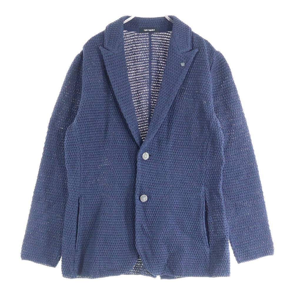 1 PIU 1 UGUALE 3(ウノピゥウノウグァーレトレ) 24SS LUIGI QUINTET ルイージ クインテット コットンシングルテーラードジャケット ネイビー MRK263 COT400