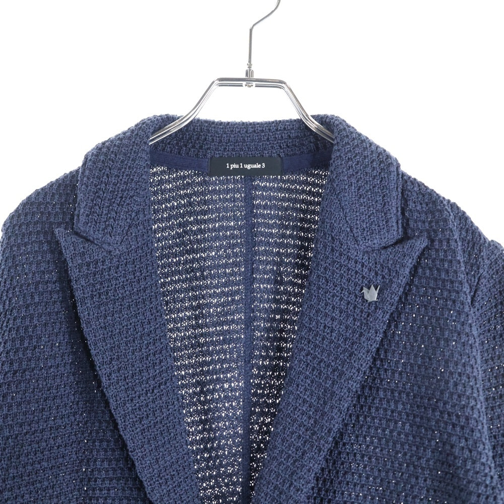 1 PIU 1 UGUALE 3(ウノピゥウノウグァーレトレ) 24SS LUIGI QUINTET ルイージ クインテット コットンシングルテーラードジャケット ネイビー MRK263 COT400