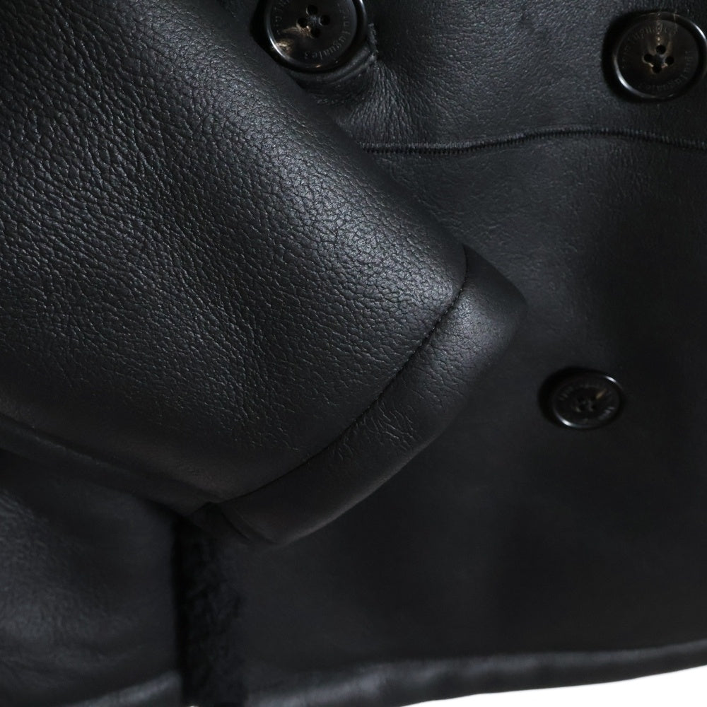 1 PIU 1 UGUALE 3(ウノピゥウノウグァーレトレ) P-COAT シープスキン ムートントレンチコート ブラック MRC155 LAB057