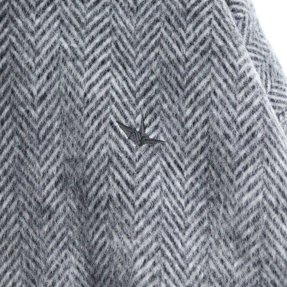 1 PIU 1 UGUALE 3(ウノピゥウノウグァーレトレ) AUTHENTIC PARKA オーセンティック ヘリンボーン プルオーバースウェットパーカー フーディー グレー/ブラック MRB698 WOL165