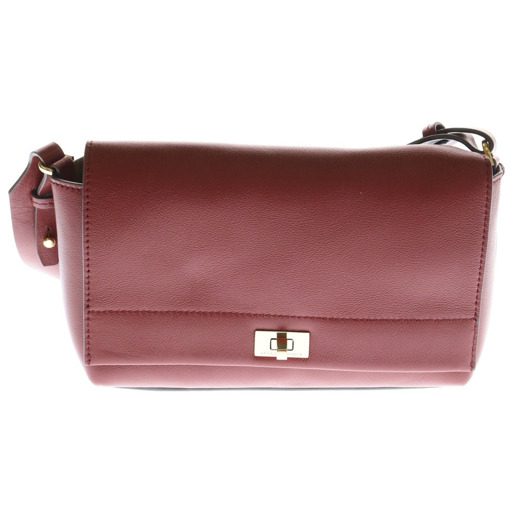 Anya Hindmarch(アニヤハインドマーチ) mortimer cross body モーティマー クロスボディ レザー ショルダー バッグ レッド レディース