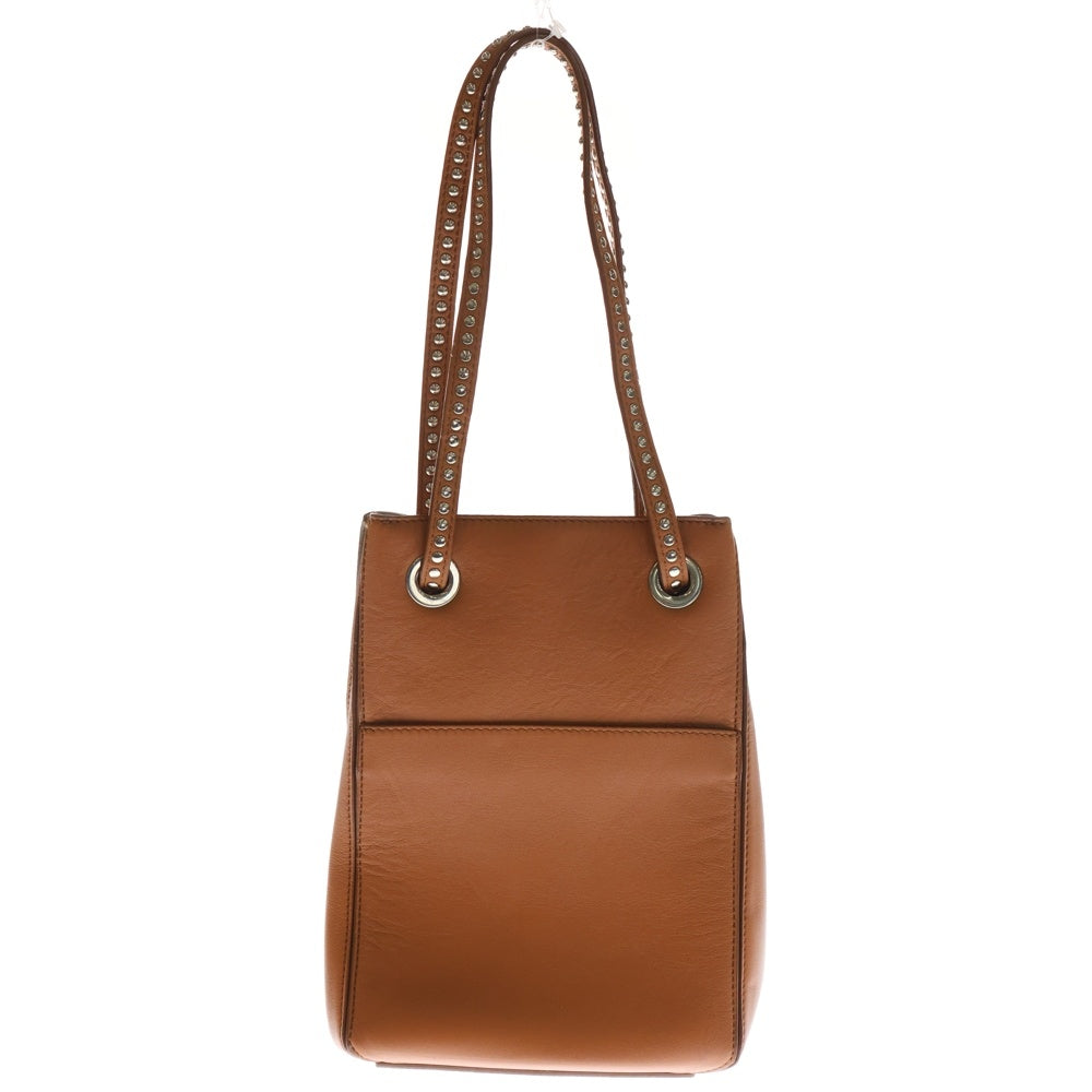 J&M DAVIDSON(ジェイアンドエムデヴィッドソン) 2×4 ツーバイフォー スタッズ レザー ハンドバッグ ブラウン レディース