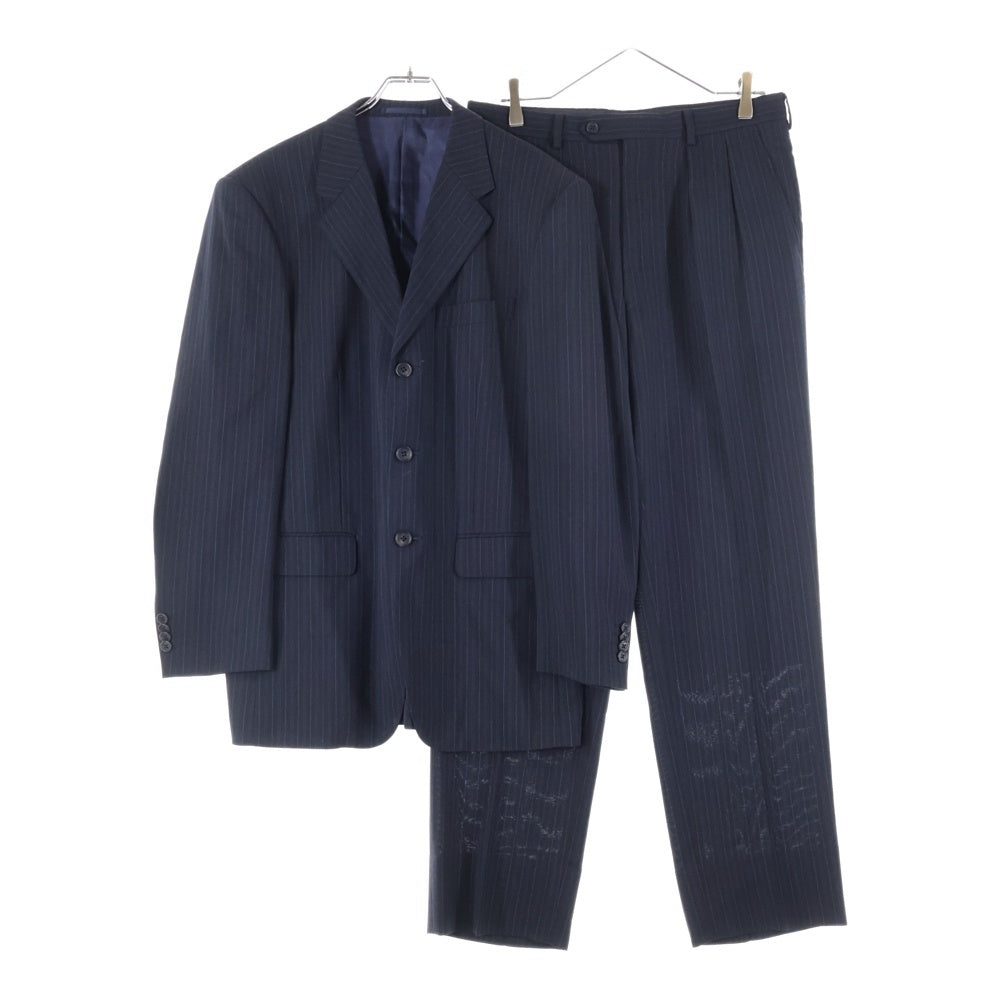 Paul Smith(ポールスミス) ストライプ セットアップ スーツ 3B テーラードジャケット 1タック テーパードパンツ ネイビー