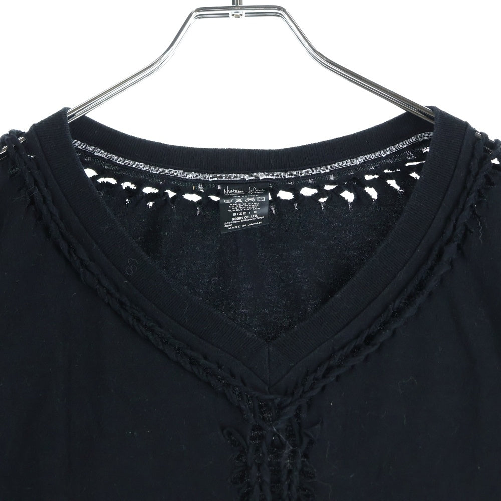 名作　number (n)ine 02aw ジョージ期　編み込みカットソー NUMBER (N)INE(ナンバーナイン) 02AW ジョージ期 編み込みデザイン