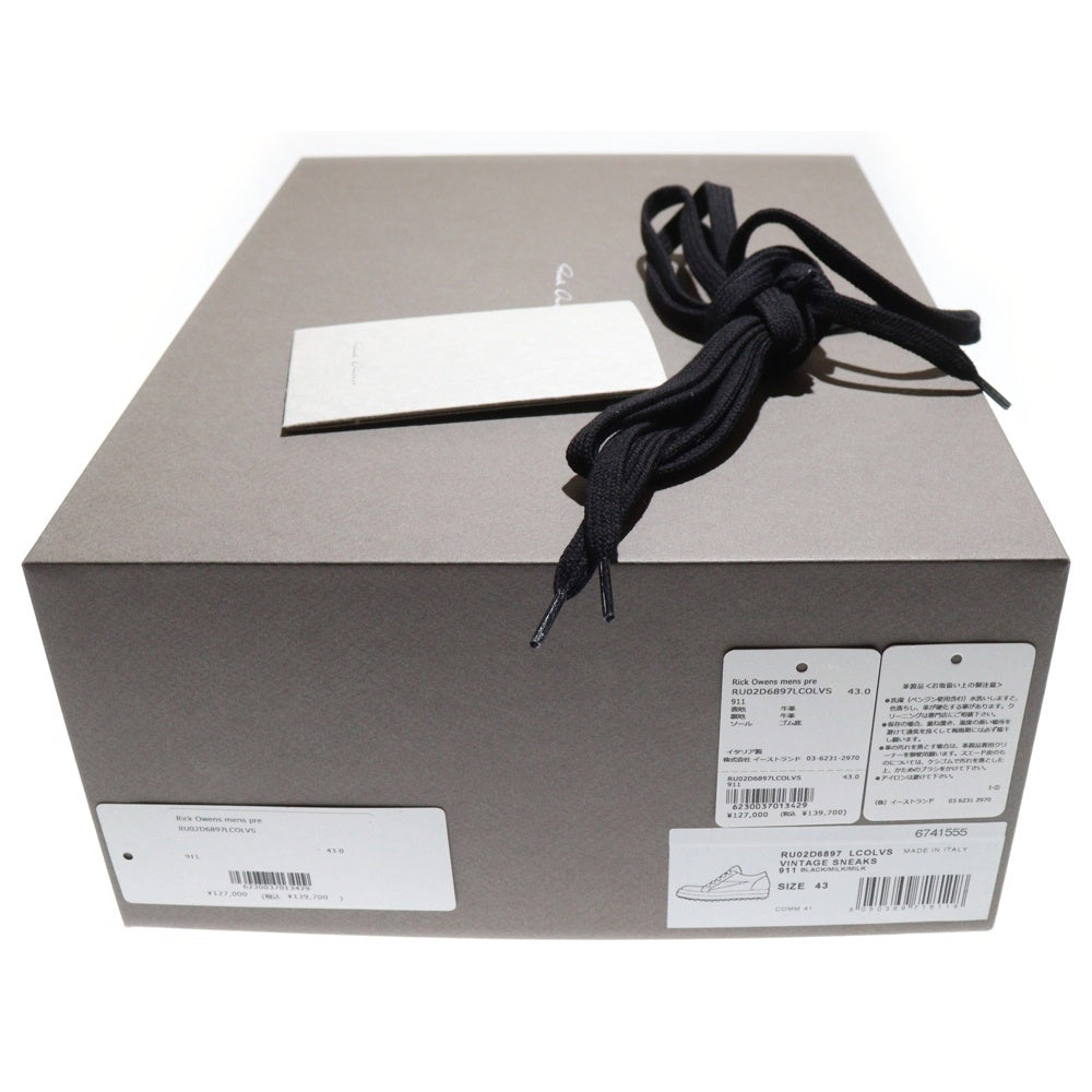 Rick Owens(リックオウエンス) VINTAGE SNEAKS ローカットスニーカー ブラック RU02E1897LCOLVS