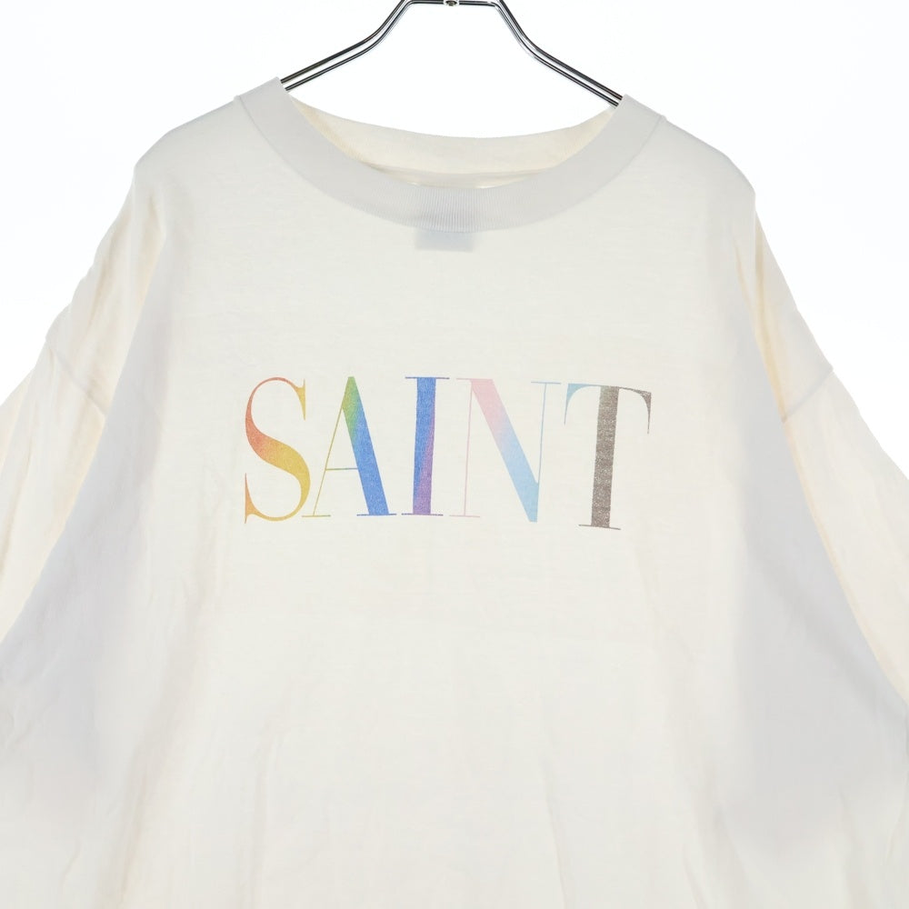 SAINT MICHAEL(セントマイケル) 24AW RAINBOW SAINT TEE ロゴプリントTシャツ ホワイト SM-YS1-0000-007