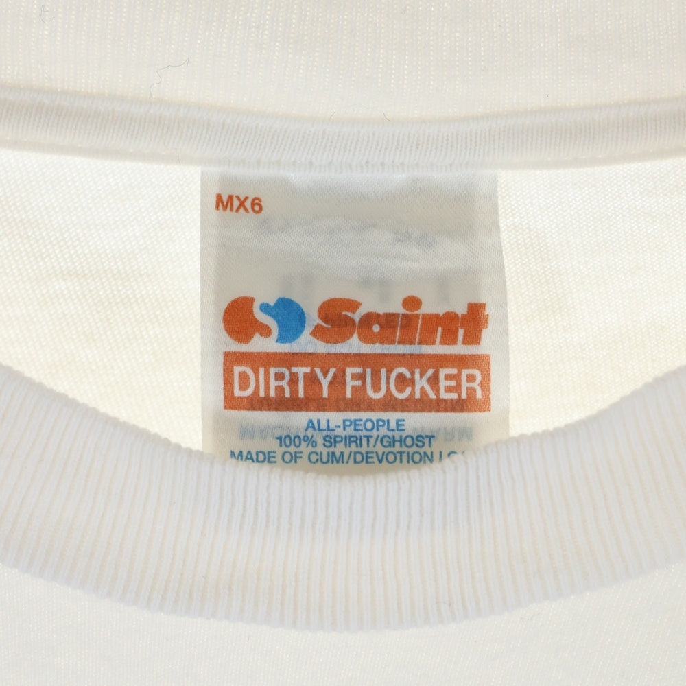 SAINT MICHAEL(セントマイケル) 24AW RAINBOW SAINT TEE ロゴプリントTシャツ ホワイト SM-YS1-0000-007