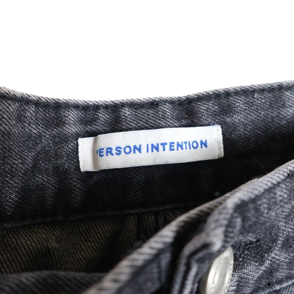 PERSON INTENTION(パーソン インテンション) ダメージ加工 マルチポケット ジップアップ デニムパンツ ブラック