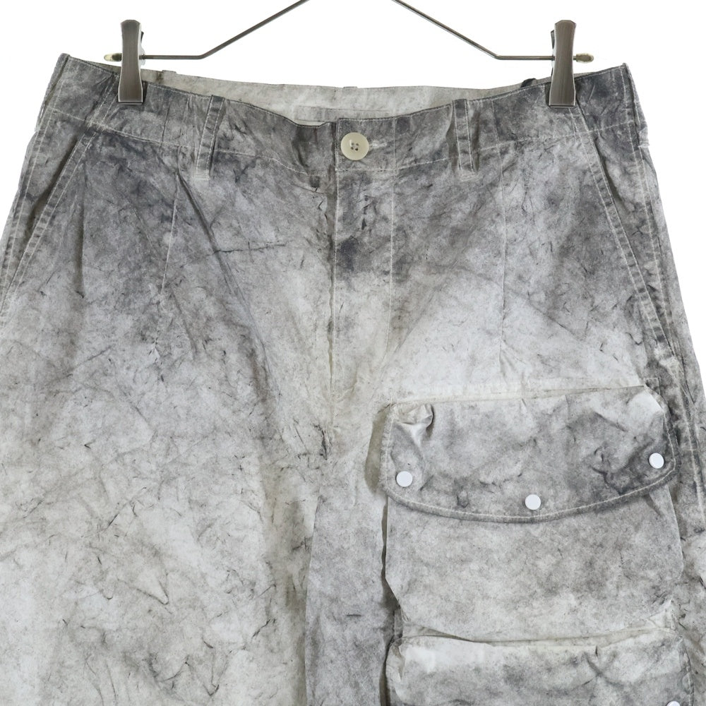 Ten C(テンシー) CARGO TASCONATO カーゴ タスコナート マルチポケット 総柄 ジップアップ ナイロンパンツ ブラック/ホワイト TC-S24-0000-212