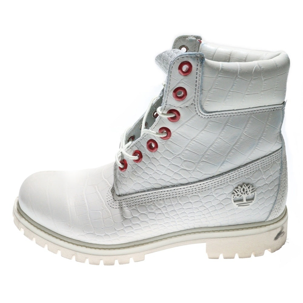 Timberland(ティンバーランド) 6INCH PREMIUM BOOTS WHITE EXOTIC CROCODILE 6インチ プレミアム クロコ型押し レースアップブーツ ホワイト A1P9Q A18