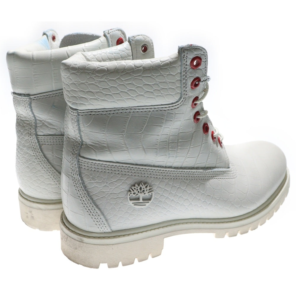 Timberland(ティンバーランド) 6INCH PREMIUM BOOTS WHITE EXOTIC CROCODILE 6インチ プレミアム クロコ型押し レースアップブーツ ホワイト A1P9Q A18