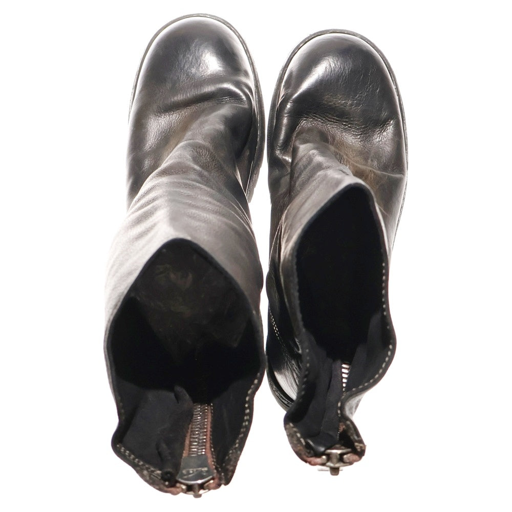 GUIDI(グイディ) Back Zip Boots バックジップ ハイカット レザーブーツ レディース ブラック