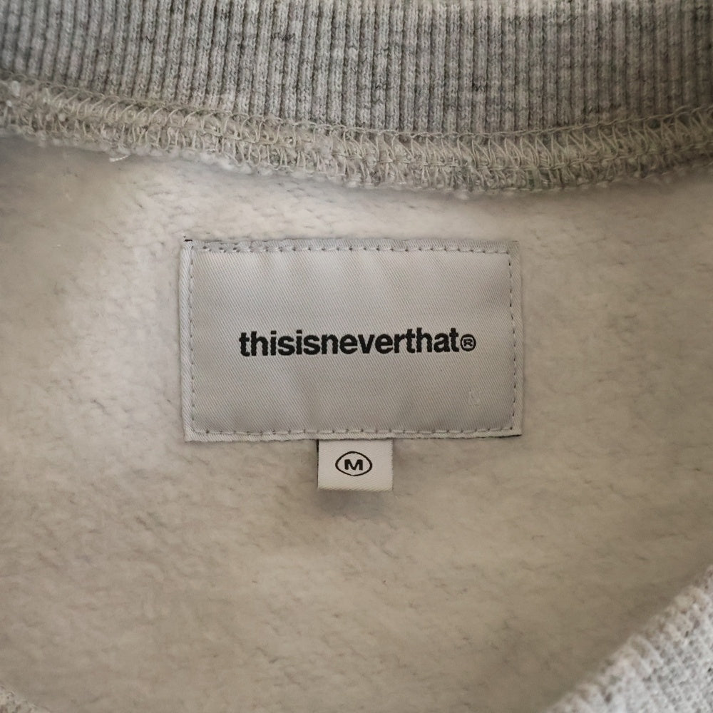 THISISNEVERTHAT(ディスイズネバーザット) T-LOGO CREWNECK Tロゴエンブロイダリー クルーネック スウェットトレーナー グレー TN220TSWCW01