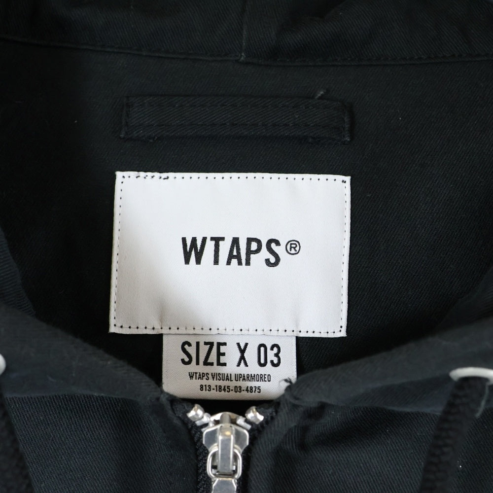 WTAPS(ダブルタップス) 24AW COTTON TWILL D00M JACKET コットンツイル フーデッド ジップアップジャケット ブラック 242WVDT-JKM01