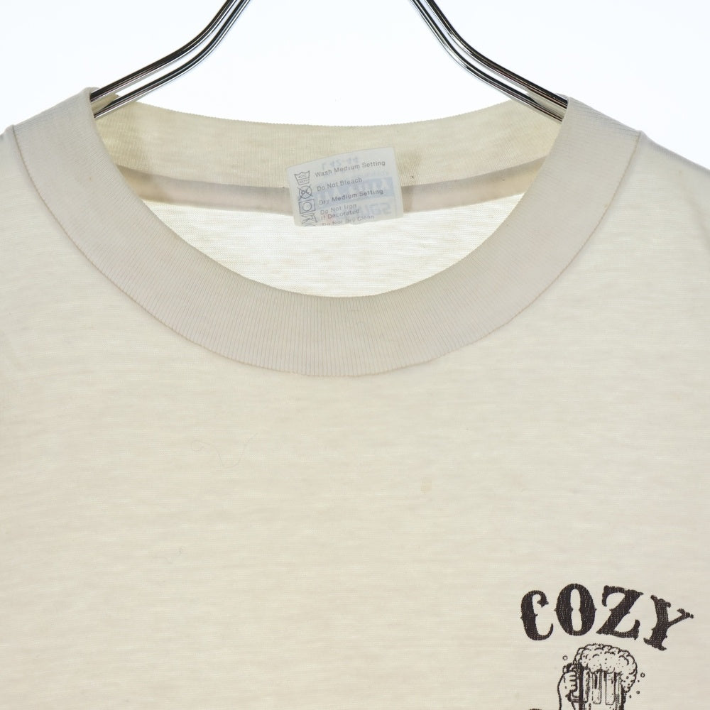 VINTAGE(ヴィンテージ) 80S VINTAGE COZY CORNER HANES ヴィンテージ USA製 フロントプリント クルーネック 半袖Tシャツ カットソー ホワイト