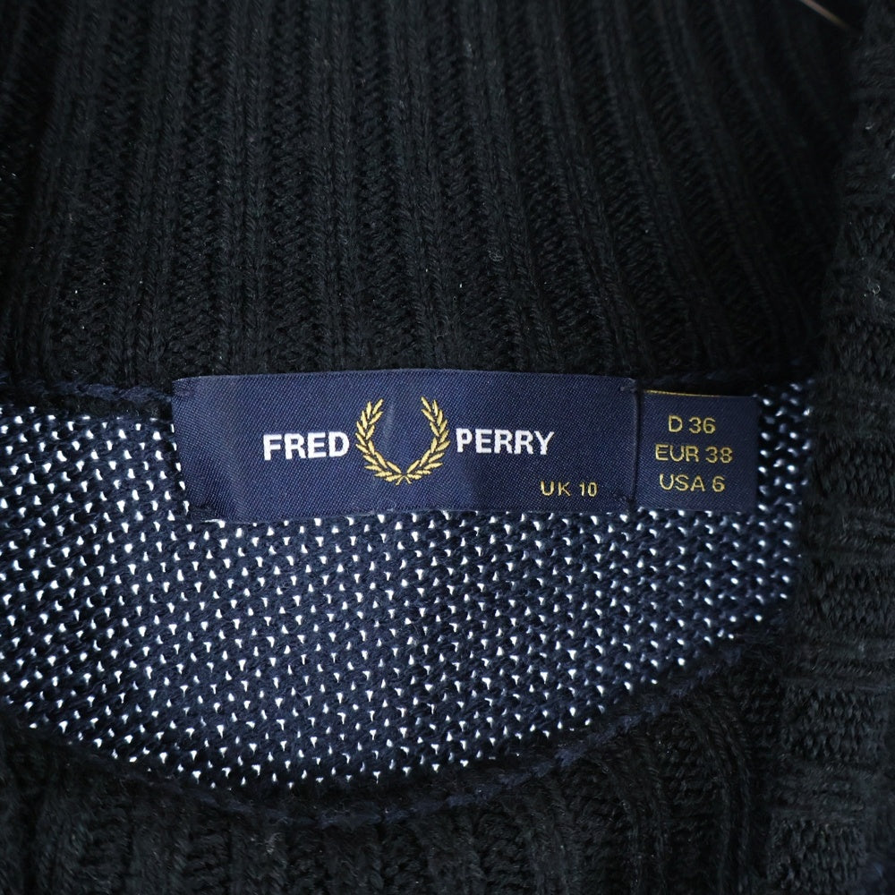FRED PERRY(フレッドペリー) ロゴ刺繍 アクリルウールニット セーター ネイビー 185875