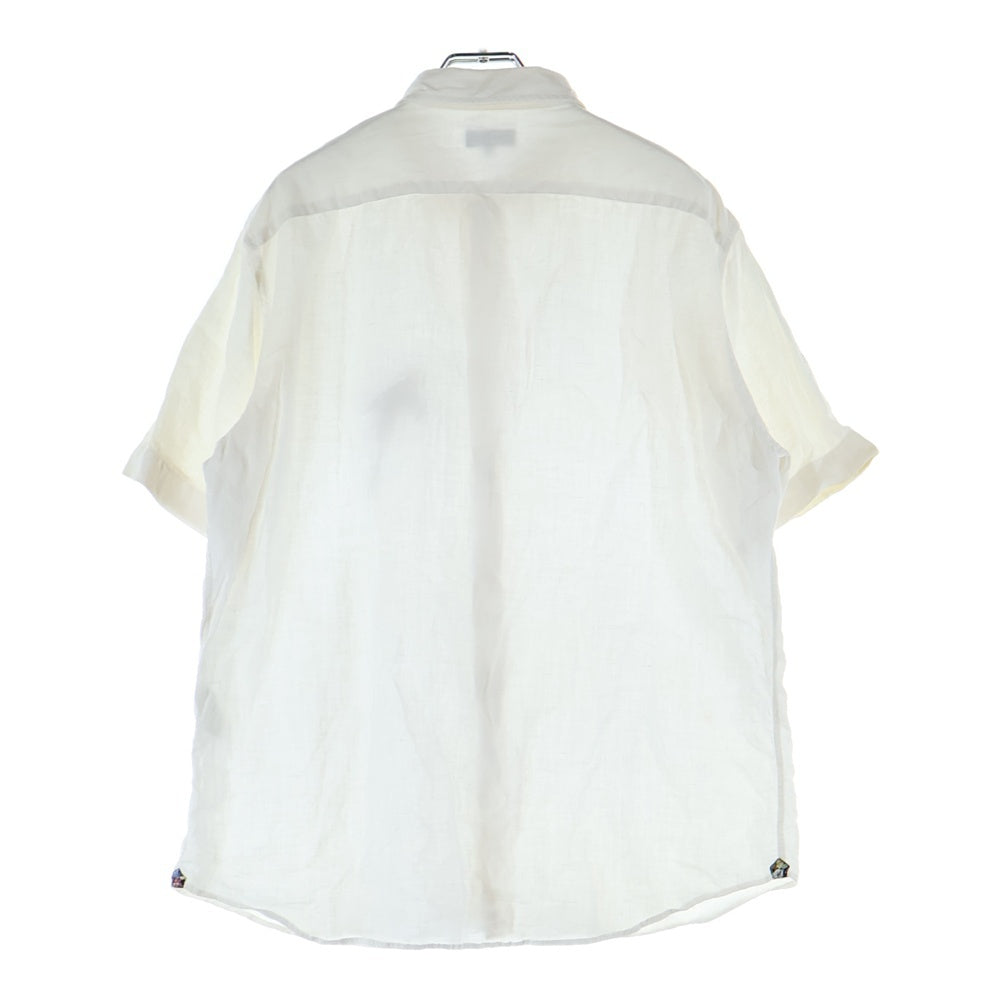 Paul Smith(ポールスミス) フロント刺繍 ショートスリーブ コットンシャツ ホワイト PC-CR-40931